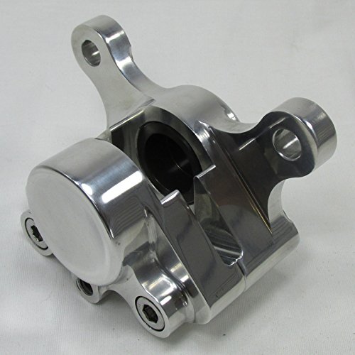 Miniatura 3 de Pinza de freno trasera de 2 pistones para motocicleta de aluminio pulido con pastillas - Harley Chopper Bobber Cafe Racerer con pastillas - Harley