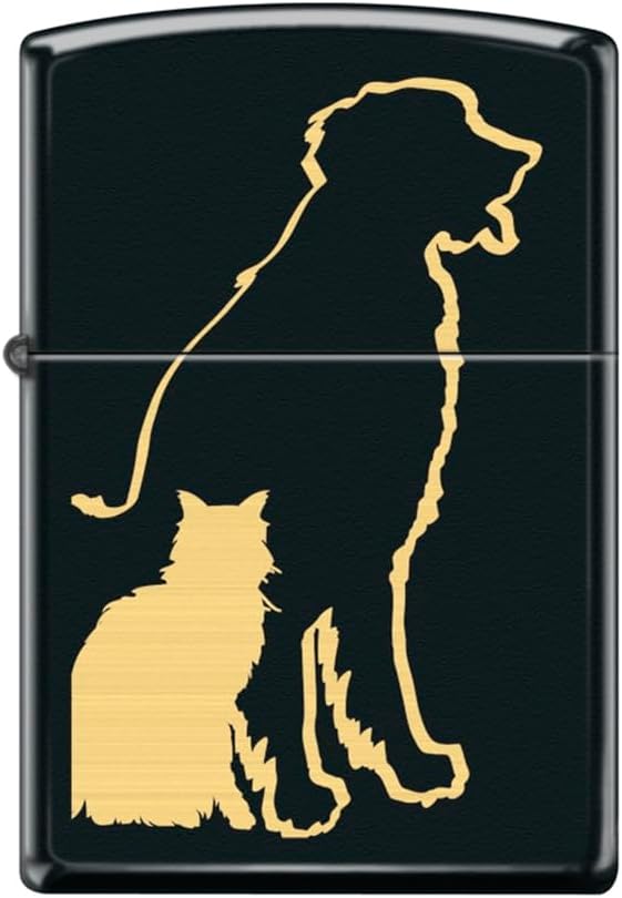 Zippo Lighter-Personalized Custom Message Engraved on Backside for Pet House Cat Paw Kitten Kitty Design Windproof Lighter Glow-in-The-Dark Paws Print Dog Cat #Z5565