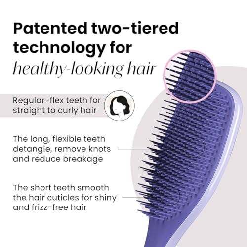 Image of Lyrovo Ultimate Hair Brush Comb for Women for Wet & Dry Hair Eliminates Knots & Reduces Breakage for All Hair Types (Lilac Purple)