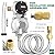 2-Stage Automatic Changeover LP Propane Gas Regulator with Two 18" RV Pigtail Propane Hoses&4ft Outlet Propane hose,Braided QCC1 1/4" Inverted Male Flare Propane LP Gas Regulator for RV Camper Trailer