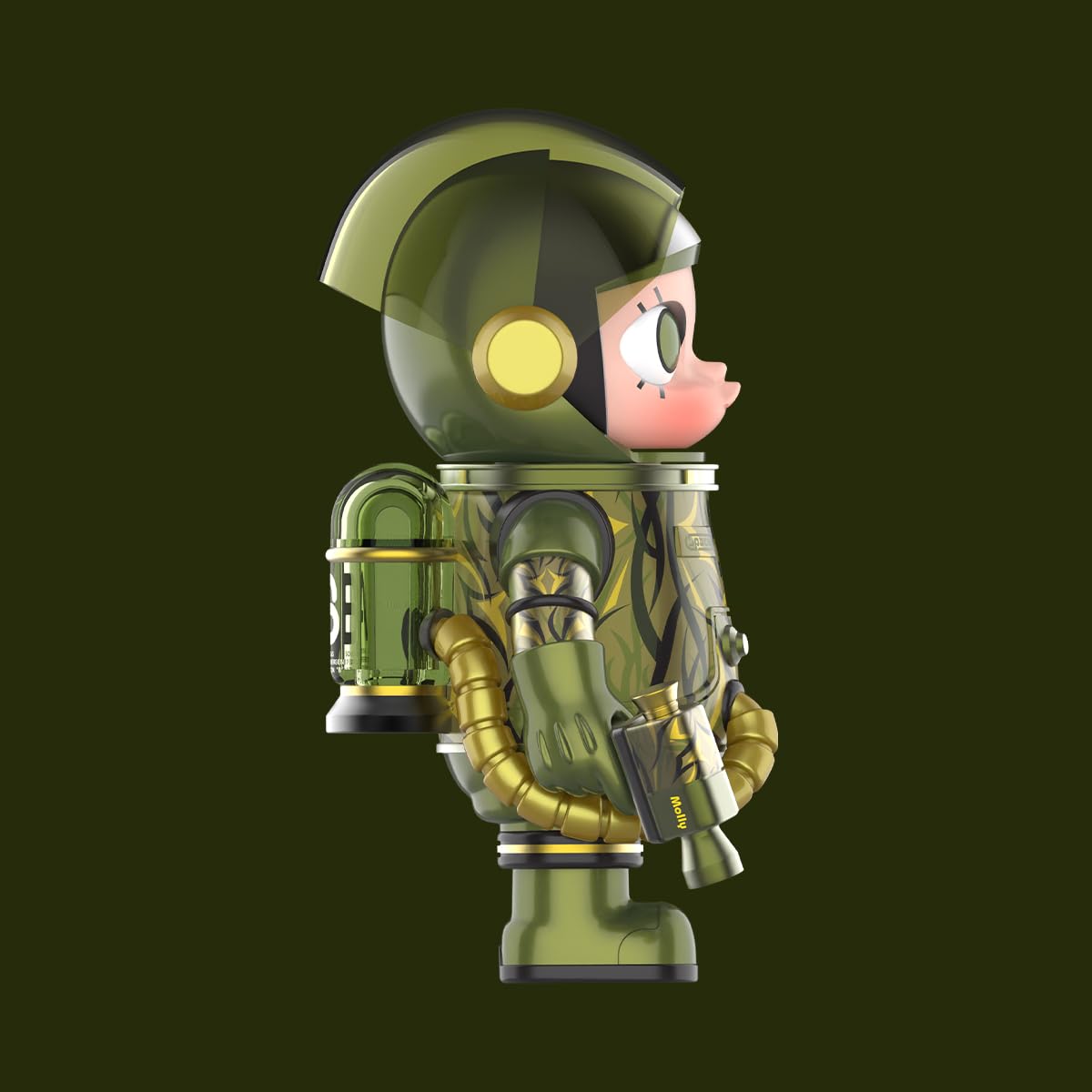ミリタリー MEGA SPACE MOLLY100%CLOT-Olive Alienegra POP MART Mega Space Molly 100% Clot-Olive Alienegra Series Figures
