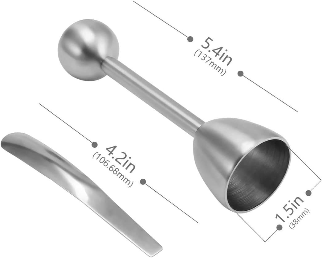 Egg Topper, LANMU Egg Cutter, Egg Cracker for Hard & Soft Boiled Eggs, Egg Cutter Topper with Spoon, Stainless Steel Kitchen Gadgets