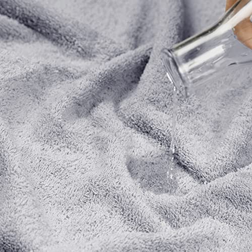 Trident 6 Piece Bath Towel Set For Bathroom - 2 Large Bath Towel, 2 Hand Towel, 2 Washcloth 100% Cotton Soft And Plush Highly Absorbent, Soft Towel For Hotel & Spa - Silver Grey #TOP7