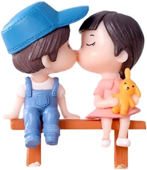 Firmer Love Theme Couple Cake Topper For Anniversary Birthday House Decorations | Miniature Couple Topper With Bench | Kids Toys |Cake Decoration Tools