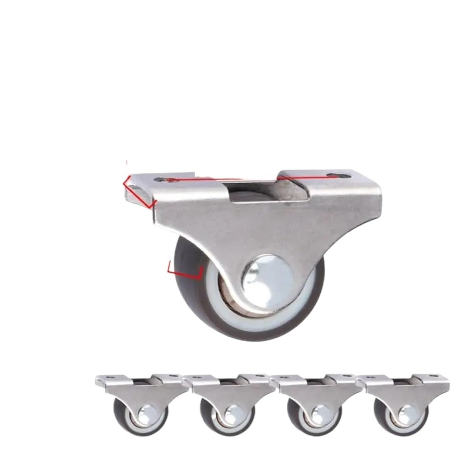 MXXDMOPD 4 Pieces/lot 1 inch Silent Directional Wheel with Screw Drawer Pulley Caster Cabinet Bookcase Furniture Small Roller(Brown Tpr)