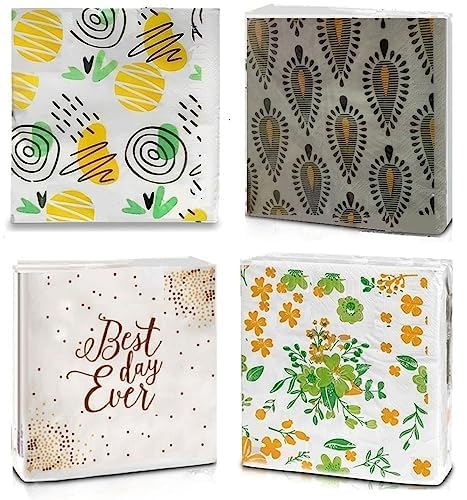 Magic Providers Soft Tissue Paper Napkins 3 Ply (33 X 33 cm) Pack of 1 Printed Tissues (50 Serviettes) | 3PLY Table Napkins | Anniversary/Birthday Party | Event Essential Different Design & Pattern (B0CBTWN5RJ) Amazon Price History, Amazon Price Tracker