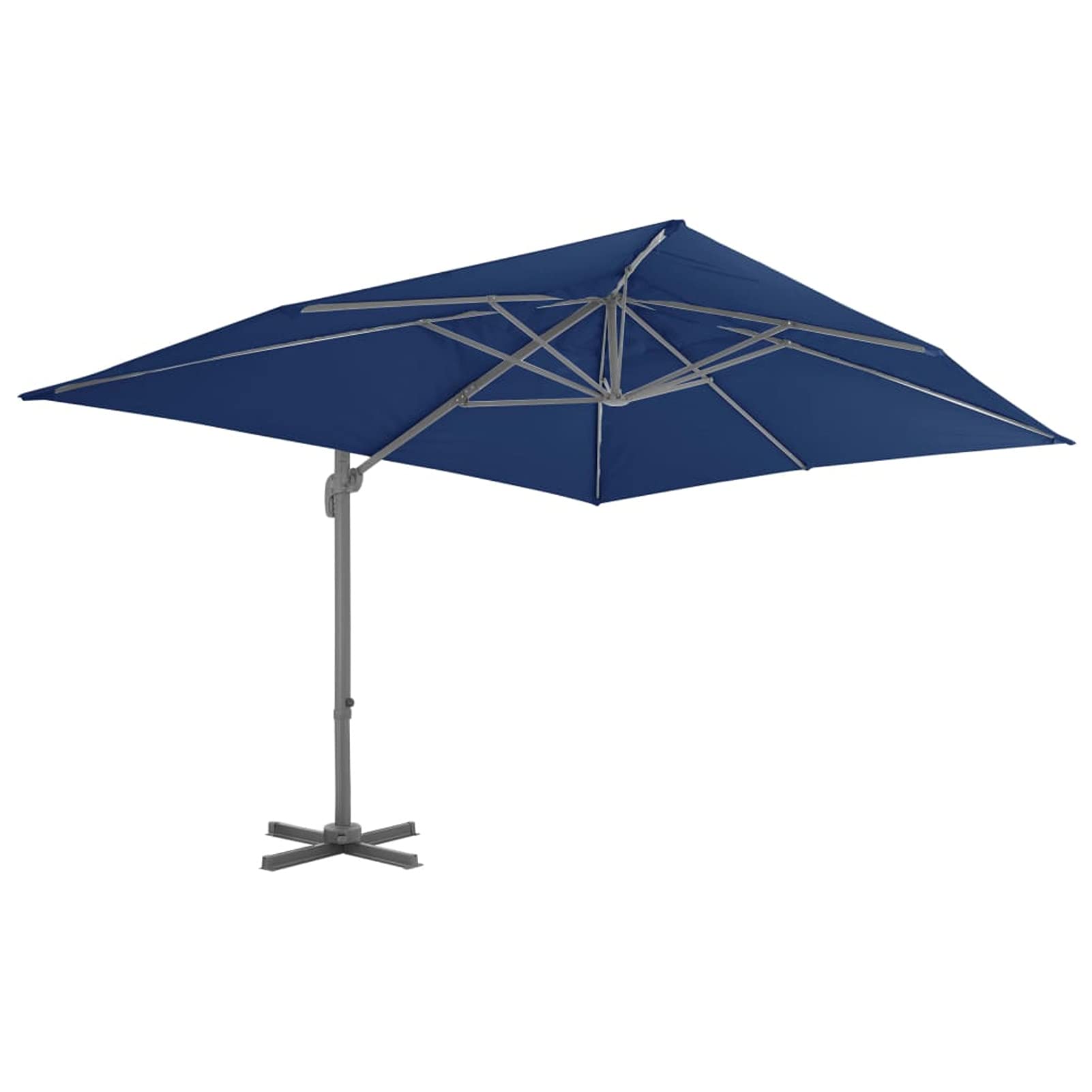 Homgoday Sombrilla voladiza de jardín Poste de Aluminio Azul Azure 4x3 m Sombrilla Terraza Exterior, Sombrilla Jardín Grande Orientable Jardín Parasol Balcón