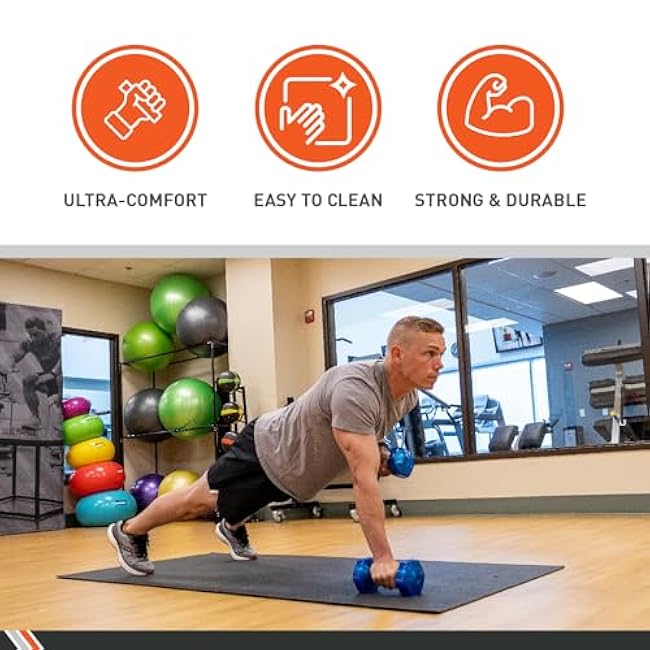 Body Sport Urethane Aerobic Dumbbells Pair, Premium Hand Weights with Solid Steel Core & Ergonomic Gel Coating for Fitness Training & Strength Building