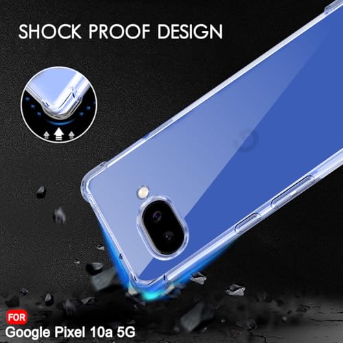 Image of TheGiftKart Crystal Clear Back Cover Case for Google Pixel 10A | 360 Degree Protection | Shock Proof Design | Transparent Case Cover for Google Pixel 10A (PC & TPU, Transparent Bumper)