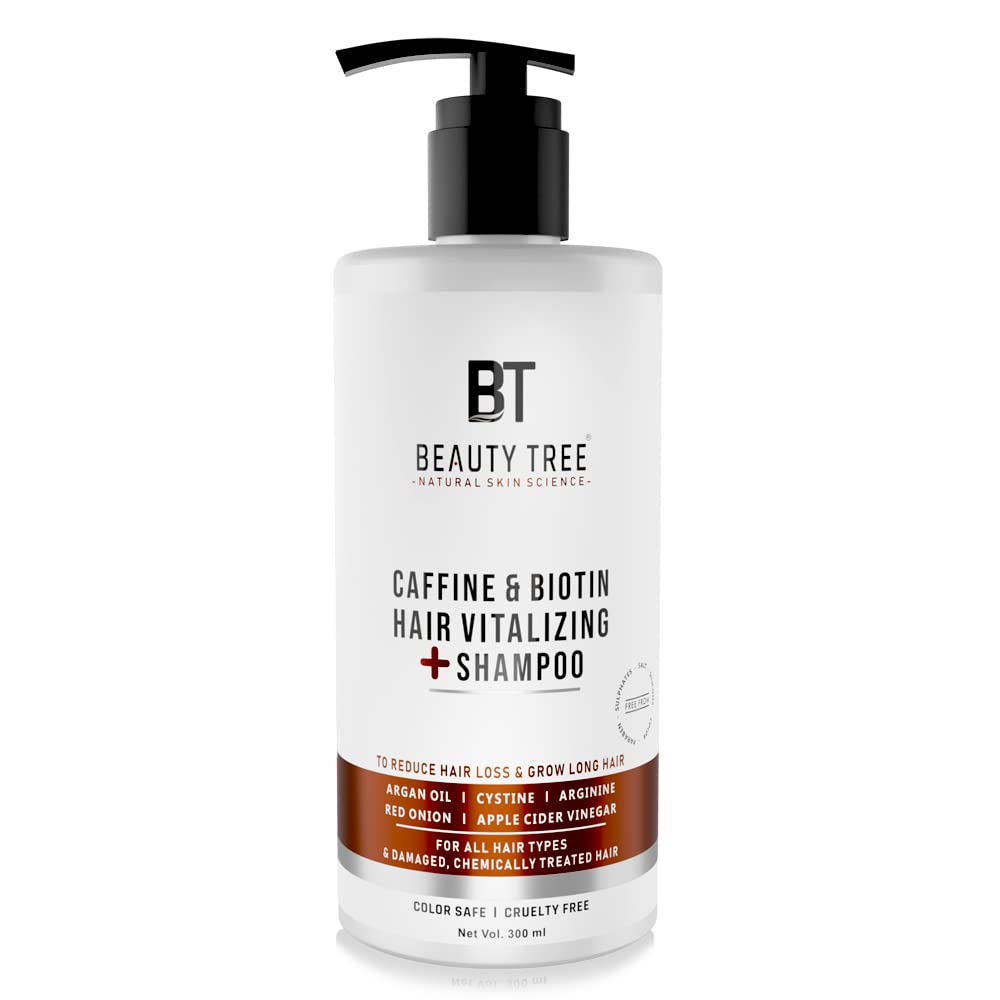 Caffeine & Biotin Hair Vitalizing plus Shampoo Sulfate Free, Cruelty free, Color safe to Strengthen chemically treated hairs, Reduces Hair Fall, 300 ml