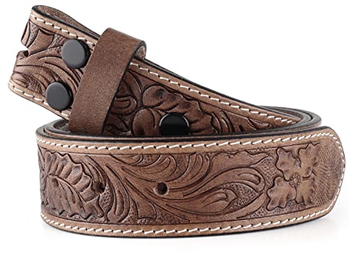 Image of F&L CLASSIC Western Belt without buckle for men - Full Grain Leather Cowboy Belts for jeans - One Piece Leather strap belt