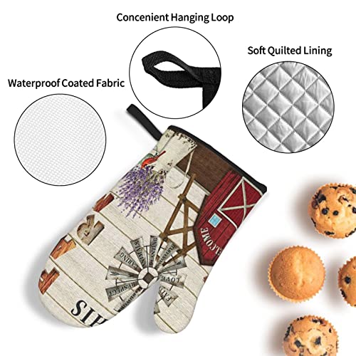 Oven-Mitts-and-Pot-Holders-Sets-of-4Farmhouse-Windmill-and-Barn-House-Lavender-Cardinal-Bird-Country-StyleOven-Mitts-Heat-Resistant-Oven-Gloves-Set-Potholders-for-Kitchen-Baking-Grilling Oven Mitts and Pot Holders Sets of 4Farmhouse Windmill and Barn House Lavender Cardinal Bird Country StyleOven Mitts Heat Resistant Oven Gloves Set Potholders for Kitchen Baking Grilling