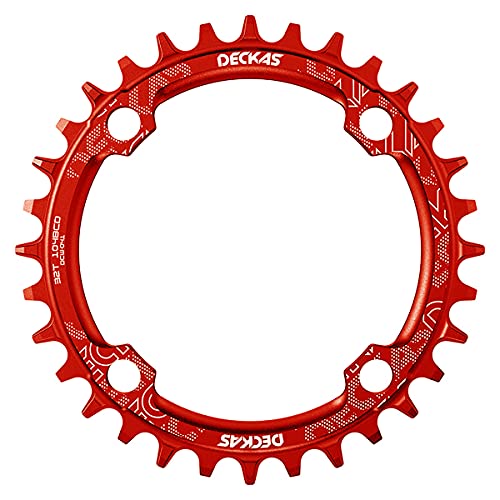 BestPartsCom Elite 104mm BCD 32T 34T 36T 38T Narrow Wide Single Chainring Round Oval 1X System AL7075 CNC Ultralight Bicycle Chainwheel Single Chain Ring fit MTB XC Trail (Red Round, 32T)