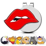 ClubSmith® Marcador de pelota de golf de animales con clip magnético para sombrero, accesorios de golf y regalos para hombres y mujeres (labios