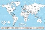 POSTER STOP ONLINE Color in Travel World Map - Poster/Print (Color Your Visited Countries) (Size: 36