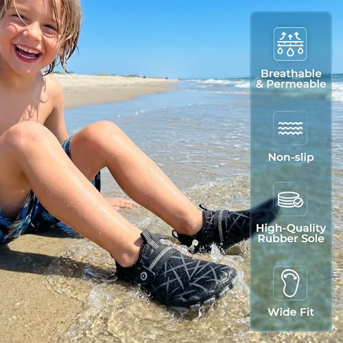 Image of SEEKWAY Barefoot Water Shoes for Kids - Wide Toe Box and Quick-Dry Sand Shoes Toddler for Hiking Swim Beach Pool Kayak Sport Accessories, Camping Essentials Must-Haves for Boys Girls Sizes