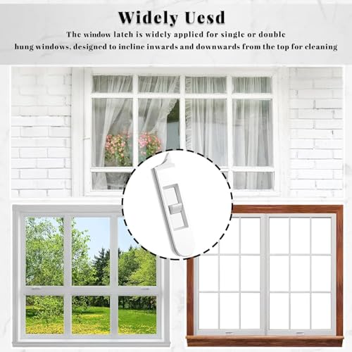 12 Pieces Window Latch Replacement Snap in Window Locks Vinyl Spring Loaded Parts and Hardware White Plastic Sliding Latch for Home Accessories (12 Pieces) by Generic - Image 5