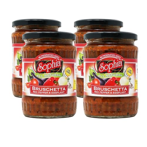 Sophia Eggplant Bruschetta “Pinjur” 19oz (4-pack) | Eggplant Spread &...