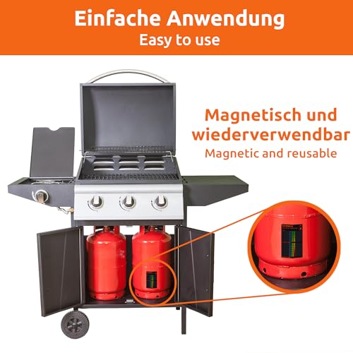 ECENCE 1x GLI Magnetische Füllstandsanzeige Gasstand Gas-Anzeiger für Propan-Gas oder Butan Gasflaschen Gaskocher