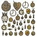 Antiqued Bronze Clock Face Charm Pendant, JIALEEY Wholesale Bulk Lots Mixed Gears Steampunk Charms Pendants DIY for Necklace Bracelet Jewelry Making and Crafting, 100g(38PCS)