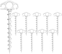 Vista 29 de Estacas de Anclaje para Tienda de Campaña Atornillables, Paquete de 6 Estacas de Arena para Playa de 9.4 Pulgadas, Clavijas Espirales Resistentes