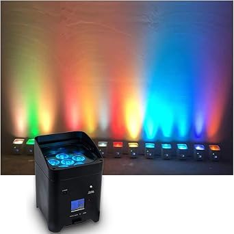 Par Light 6x18W RGBWA+UV WiFi Stage Light with Mobile Phone APP Control for Wedding Party DJ Lights Black