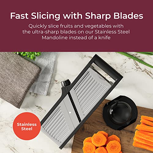 MuellerLiving Mandoline Slicer for Kitchen, Stainless Steel, Slice or Julienne, Vegetable Chopper, Fruit Slicer - Thumbnail 3