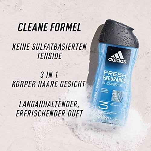 Adidas 3in1 Fresh Endurance Duschgel für Körper, Haar und Gesicht