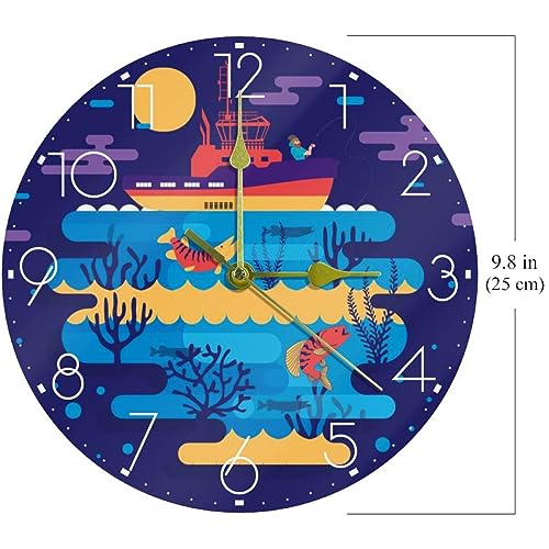 Horloge murale moderne acrylique pêche pour salon chic