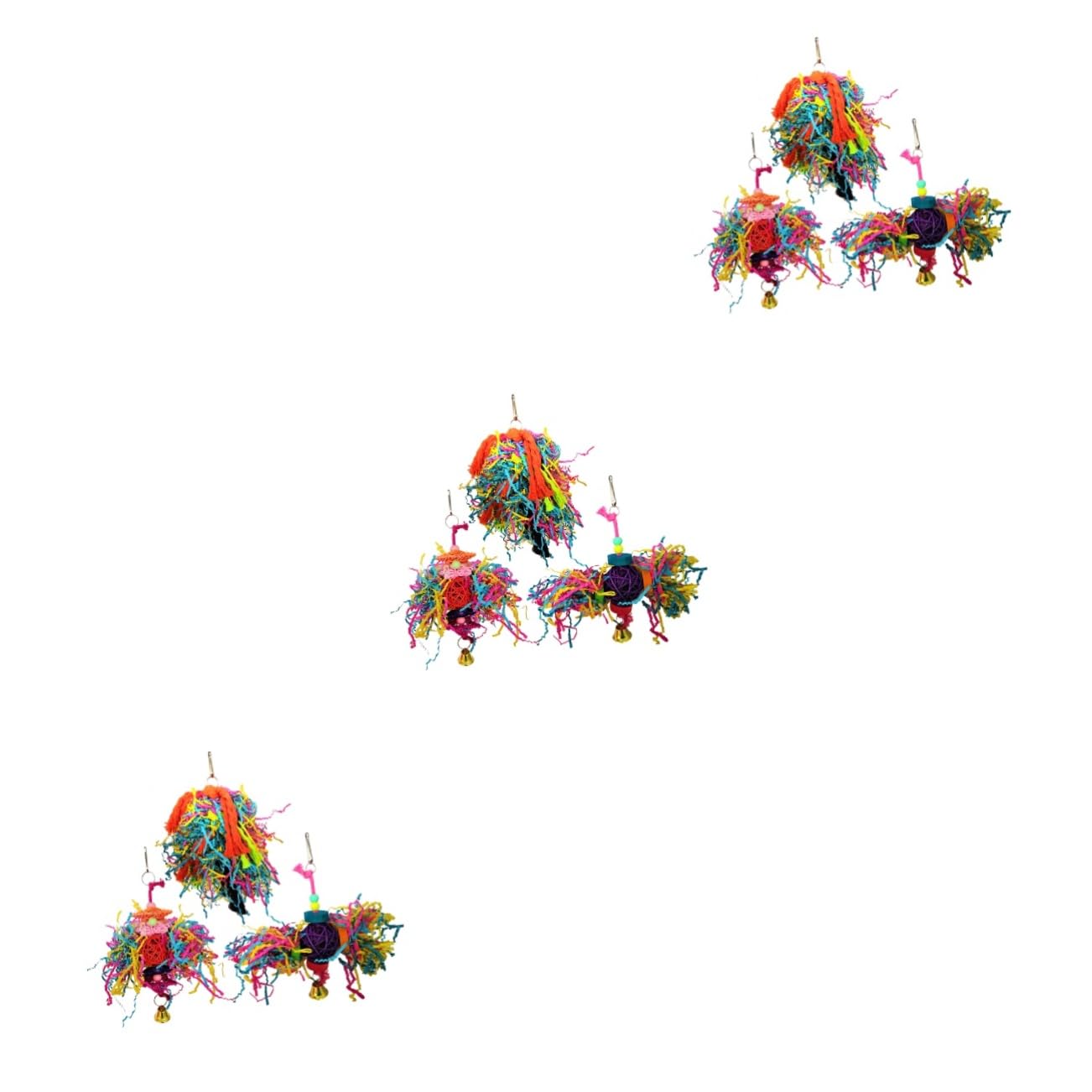 Yardwe 9 Piezas Bolas Seda Loro Jaula Juguetes para pájaros pequeños Juguetes Loros Herramienta Aves Juguete para Masticar Loros Cuerda algodón Juego 3 Piezas Madera