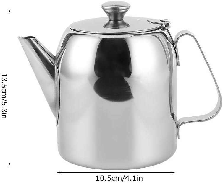 32oz Stainless Steel Teapot and Coffee Kettle, Stovetop Kettle for Pour Over Coffee and Tea, Induction Compatible with Non Drip Spout Serving Teapot for Home and Professional Use