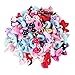 Candygirl Girls Bow Elastic Ties Ponytail Holders Girls Hair Bands Hair Elastics Value Set (50 small bow for girl or pets)