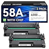 58A Toner Cartridge Black 2-Pack with Chip High Yield Replacement for HP 58A CF258A 58X Compatible with HP Laserjet Pro MFP M428dw M428fdn M428fdw M404dn M404dw M404n Enterprise M430f M406dn Printer