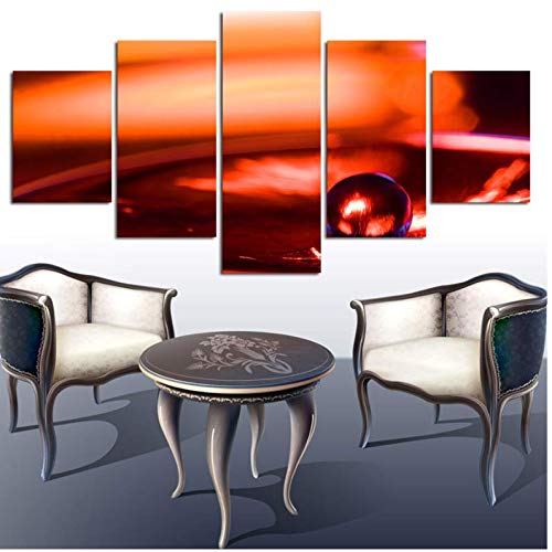 Impression sur toile New York paysage urbain orange déco murale moderne salon chambre 5 morceaux