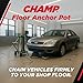 CHAMP Floor Anchor Pot, 10-Ton Capacity, Heavy-Duty Auto Body Frame Pulling Anchor for Concrete Floors, Self-tightening with Removable Chain and Flush Lid, Made in USA - 1 Pot