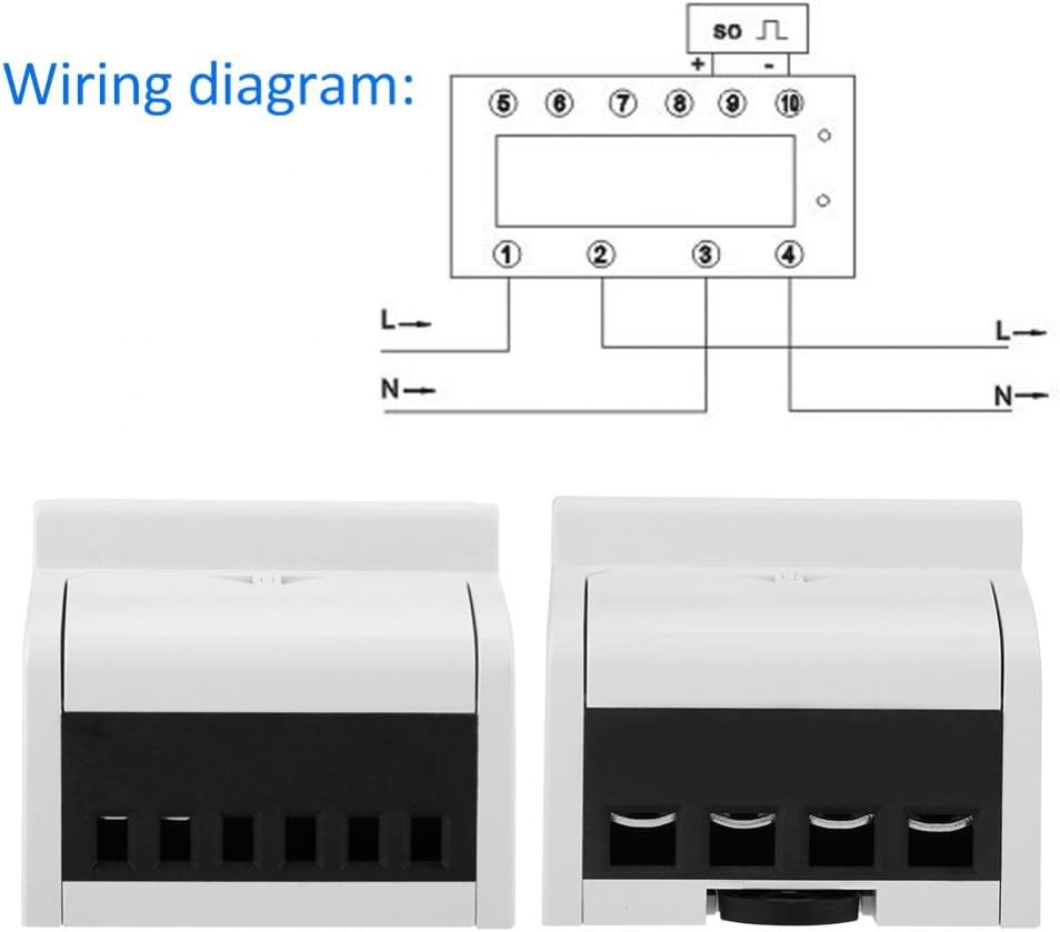 Hilitand 220 V DIN Rail Electric Meter, Digital 1 Phase Electric Meter 2 Wire 4 P, XTM75S-U