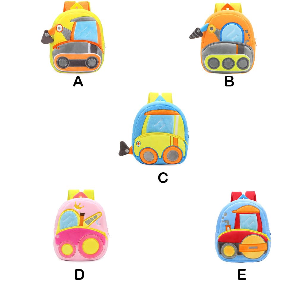 Mochila de felpa adorable de dibujos animados de ingeniería, coches, jardín de infantes, mochila escolar para estudiantes, accesorios de ropa, estilo 5