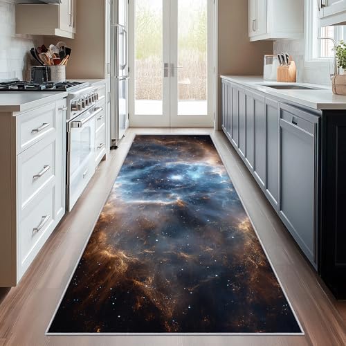 Galaxy Runner Rug for Hallway, 2.6x8 - Washable Space Starry