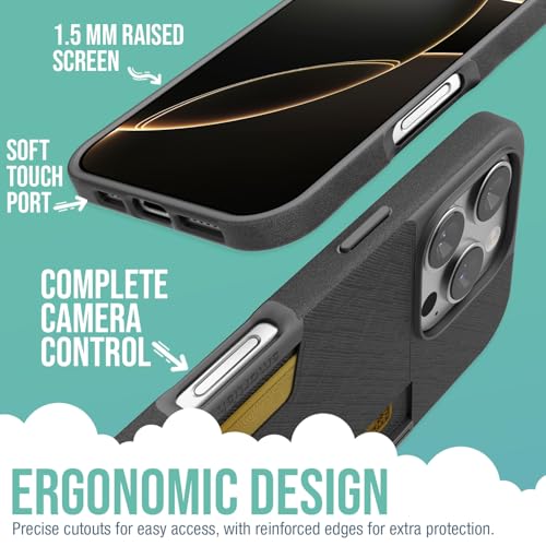 Smartish® iPhone 16 Pro Max Wallet Case - Wallet Slayer Vol 2 [Slim + Protective] Credit Card Holder w/Kickstand - Drop Tested Hidden Card Slot Cover for Apple iPhone 16 Pro Max - Black Tie Affair by Smartish - Used condition - Image 2