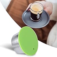 Vista 5 de Cápsula de café, cápsula de café reutilizable de acero inoxidable, cápsulas de filtro de café, accesorios para cafetera (verde)