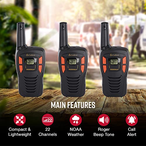 Cobra Cxt195 3P - Compact Walkie Talkies For Adults - Rechargeable, Lightweight, 22 Channels, 16-Mile Range Two-Way Radio Set (3-Pack) #TOP1