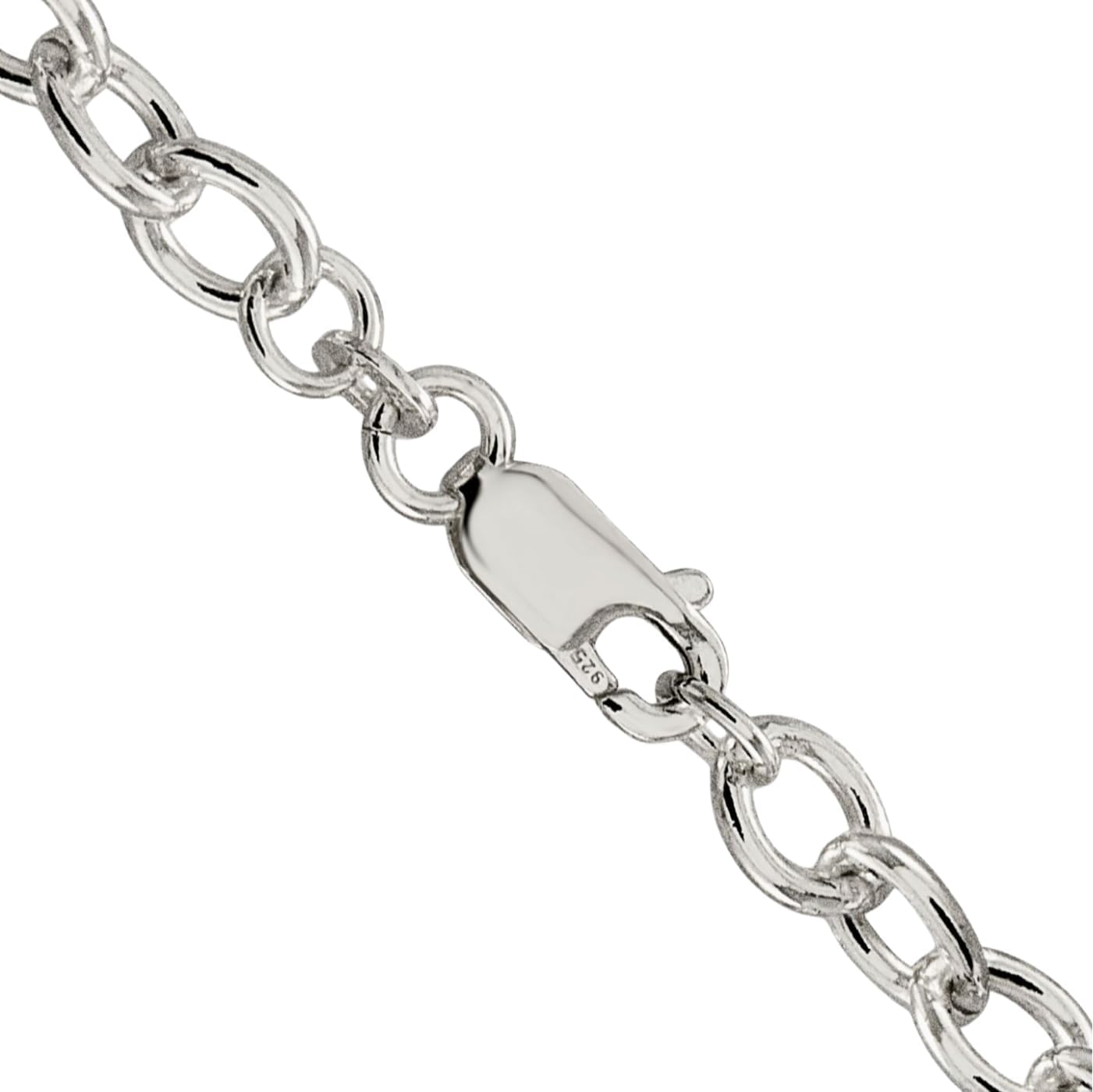 IceCarats 925 Sterling Silver 5.75mm Thick Oval Cable Chain Necklace Polished