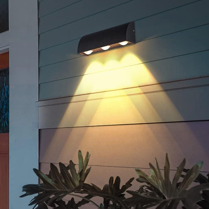 3W LED Outdoor/Indoor External Wall Sconces Light Waterproof Fixture Door Gate Surface Mount Lamp Black Warm White