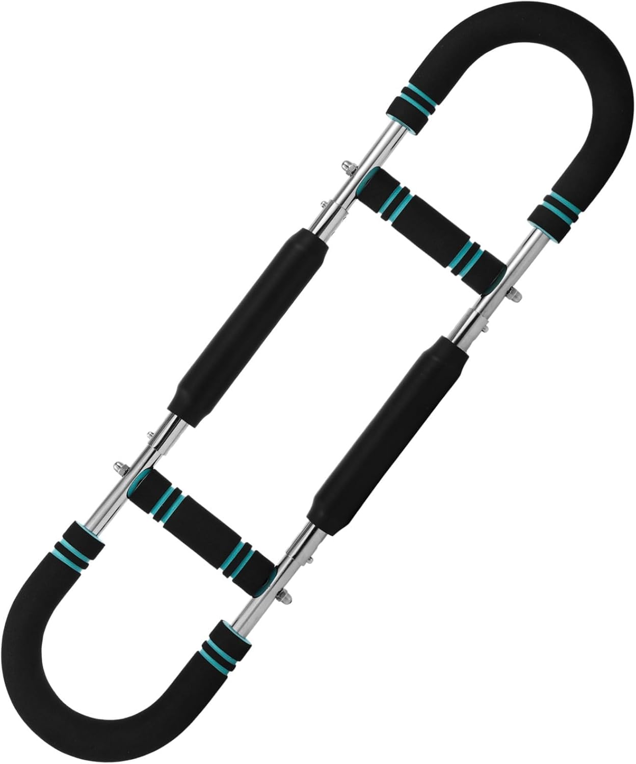 Adjustable Chest Exerciser for Men, Arm Trainer with Foam Handles in Black & Blue