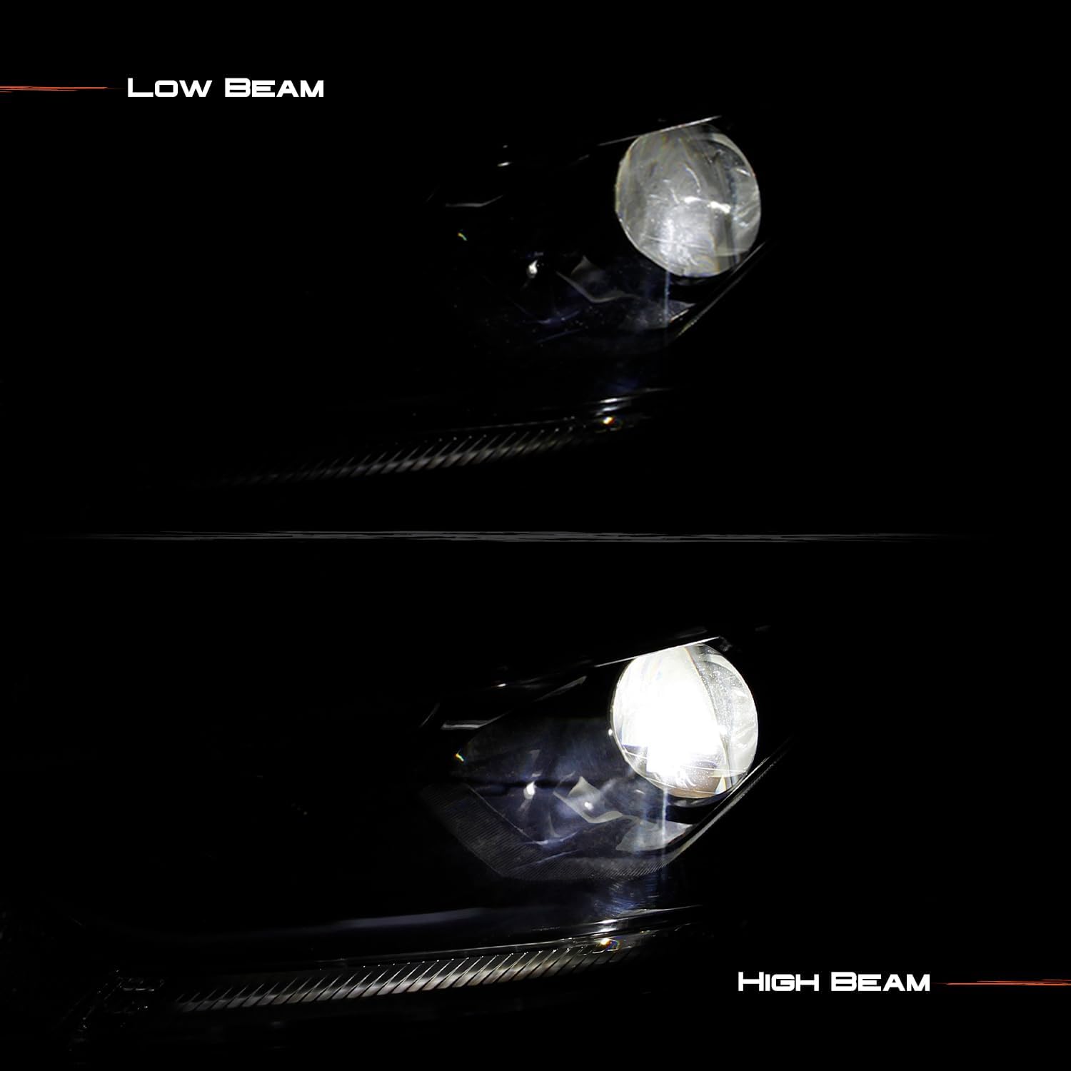 AKKON - Fits 2020-2024 Toyota Highlander [Dual Beam Projector] Chrome Headlights Pair Driver+Passenger w/Non LED DRL