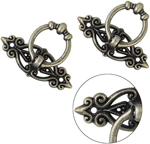 Namvo 10pcs Vintage Kitchen Cabinet Cupboard Dresser Door Drawer Ring Pull Handles Knobs,for Kitchen Cabinet Cupboard Dresser Door Green Bronze(2.6 * 1 in) - Image 3