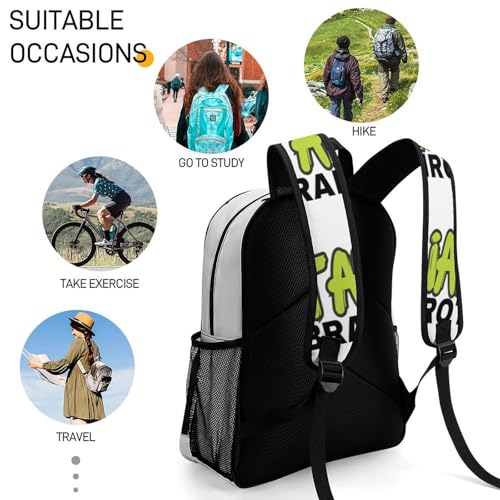 Italian-Brainrot Merch Large Travel Backpack Italian-Brainrot Meme Waterproof Lightweight Daypack White 44x32x19cm4