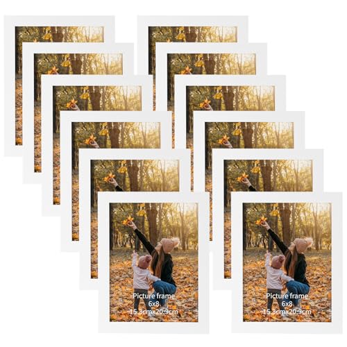 EXYGLO White Photo Frames Set of 12 EXYGLO White Photo Frames Set of 12