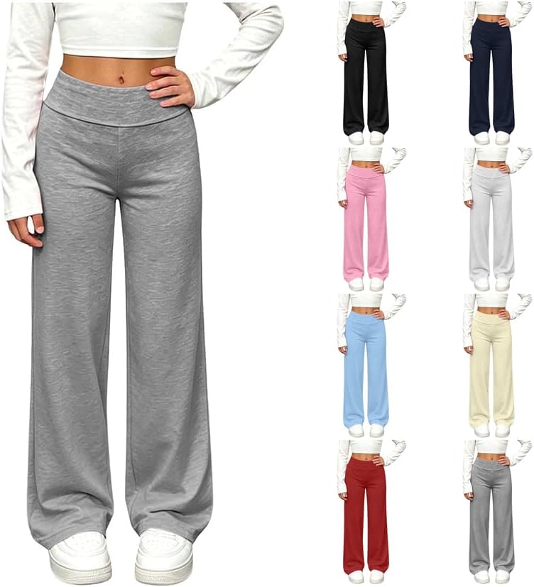 Girls Wide Leg Sweatpants Baggy Casual Pants Elastic Waist