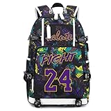 jogador de basquete estrela Bryant multifunções computador portátil mochila de viagem estudante fãs bolsa para homens e mulheres (padrão vermelho 2)